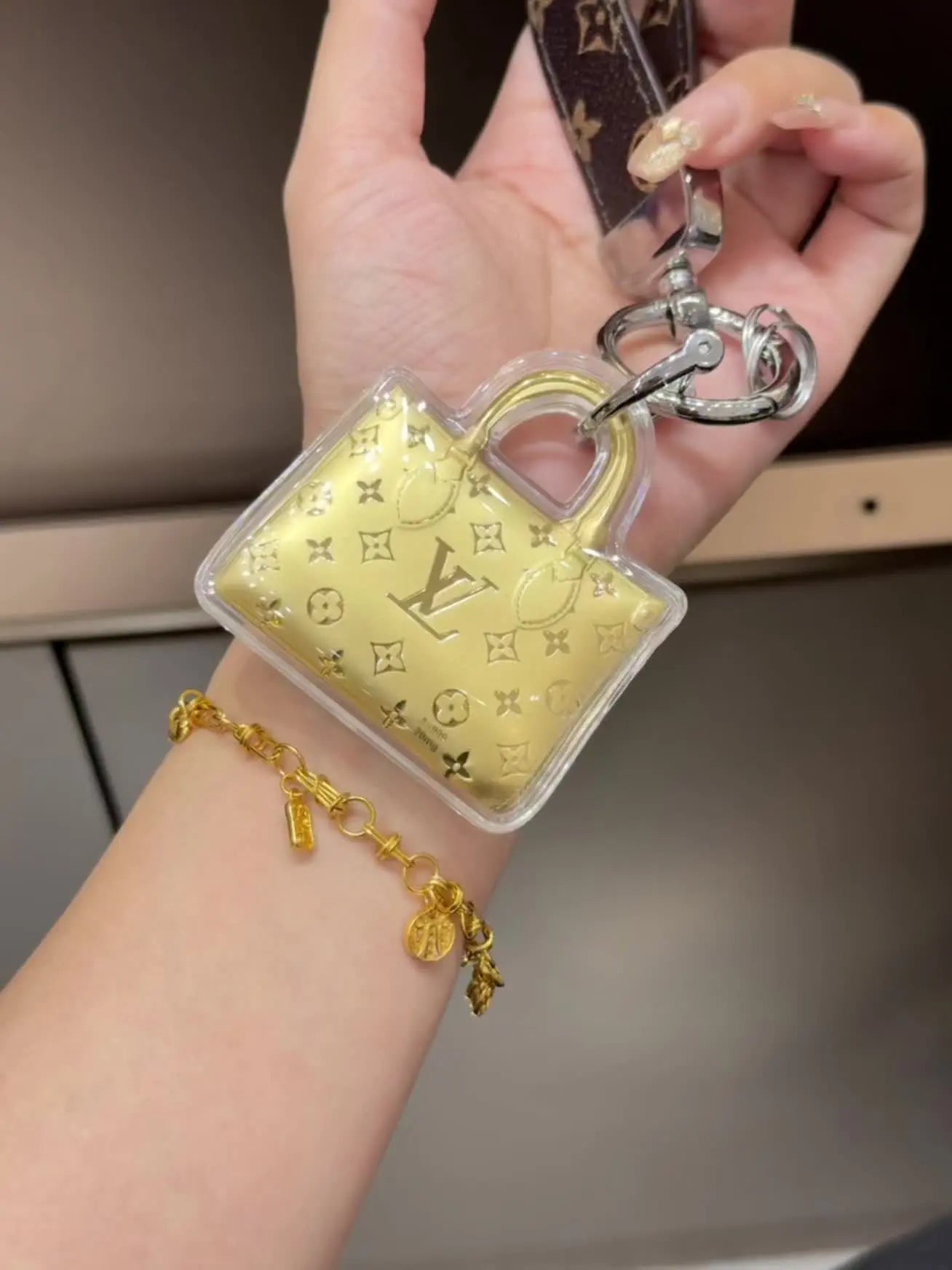 Schlüsselbeutel Gold -Mini -Tasche